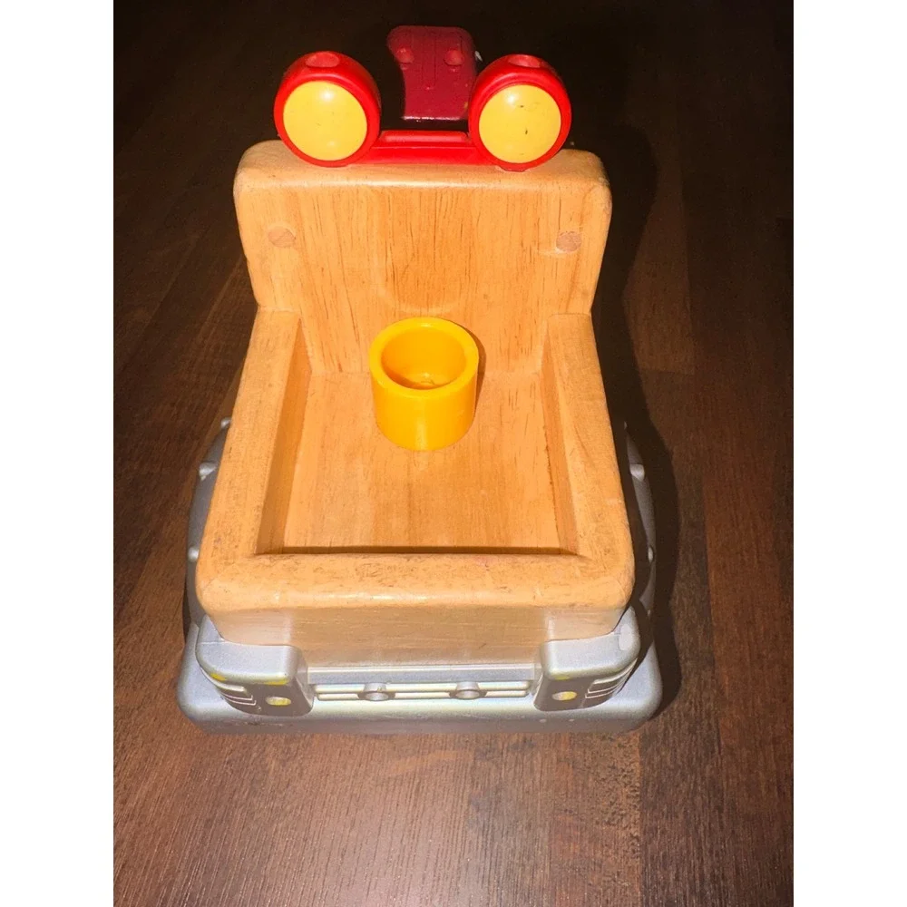 Vintage Little Tikes Wooden Toy Truck with Red and Yellow Accessories‎ Kids Play
